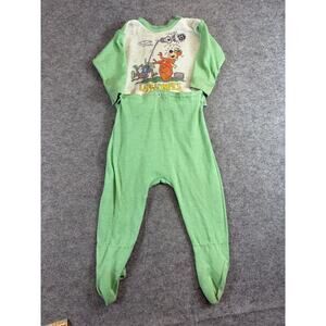 VTG 70s Yogi Bear Laff-A-Lympics Baby 0-3M Footed Romper Cartoon One Piece
